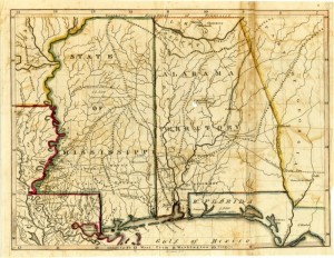 Map of Alabama and Mississippi in 1817